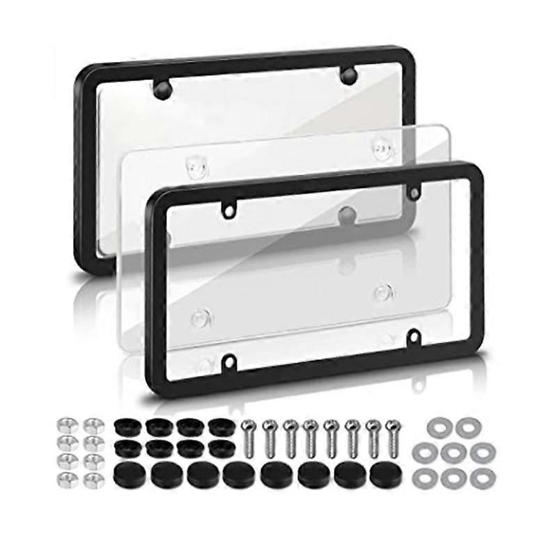 2-pack bil registreringsskylt täcker 2 PCS ABS registreringsskylthållare för amerikanska bil registreringsskylthållare täcker för främre och bakre bil