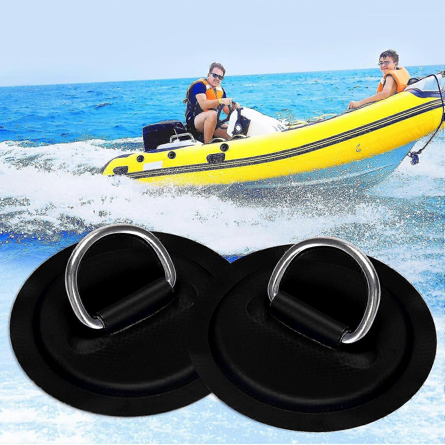 6 Pack Stainless Steel D-ring Patch For Inflatable Boat Kayak Dinghy ...