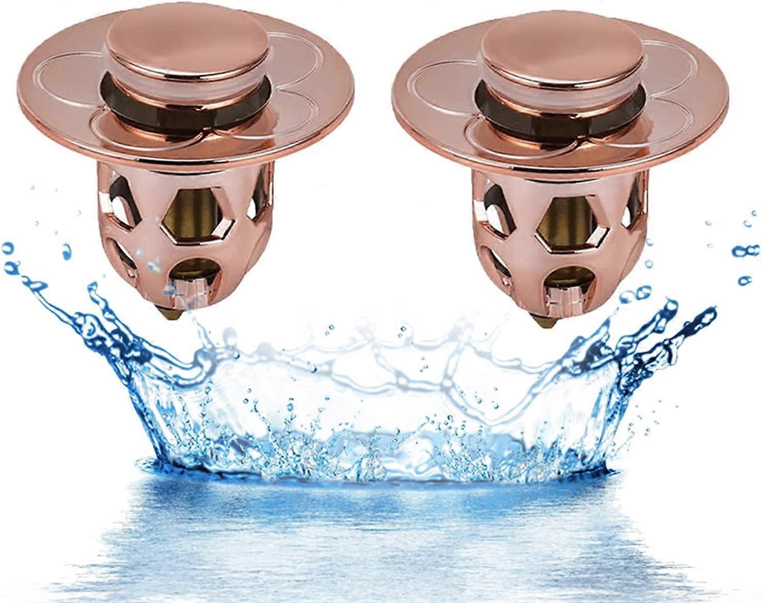 2pcs Washbasin Electroplating Drainer Bouncing Core, Universal Washbasin Head Leak-Proof Plug