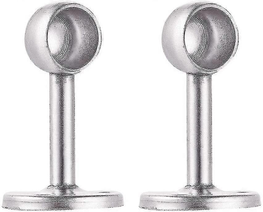 2 Stainless Steel Wardrobe Rod Brackets