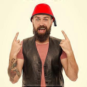 I LOVE FANCY DRESS Lot de 6 chapeaux Fez rouge avec pompon doré unisexe en feutre pour homme et femme