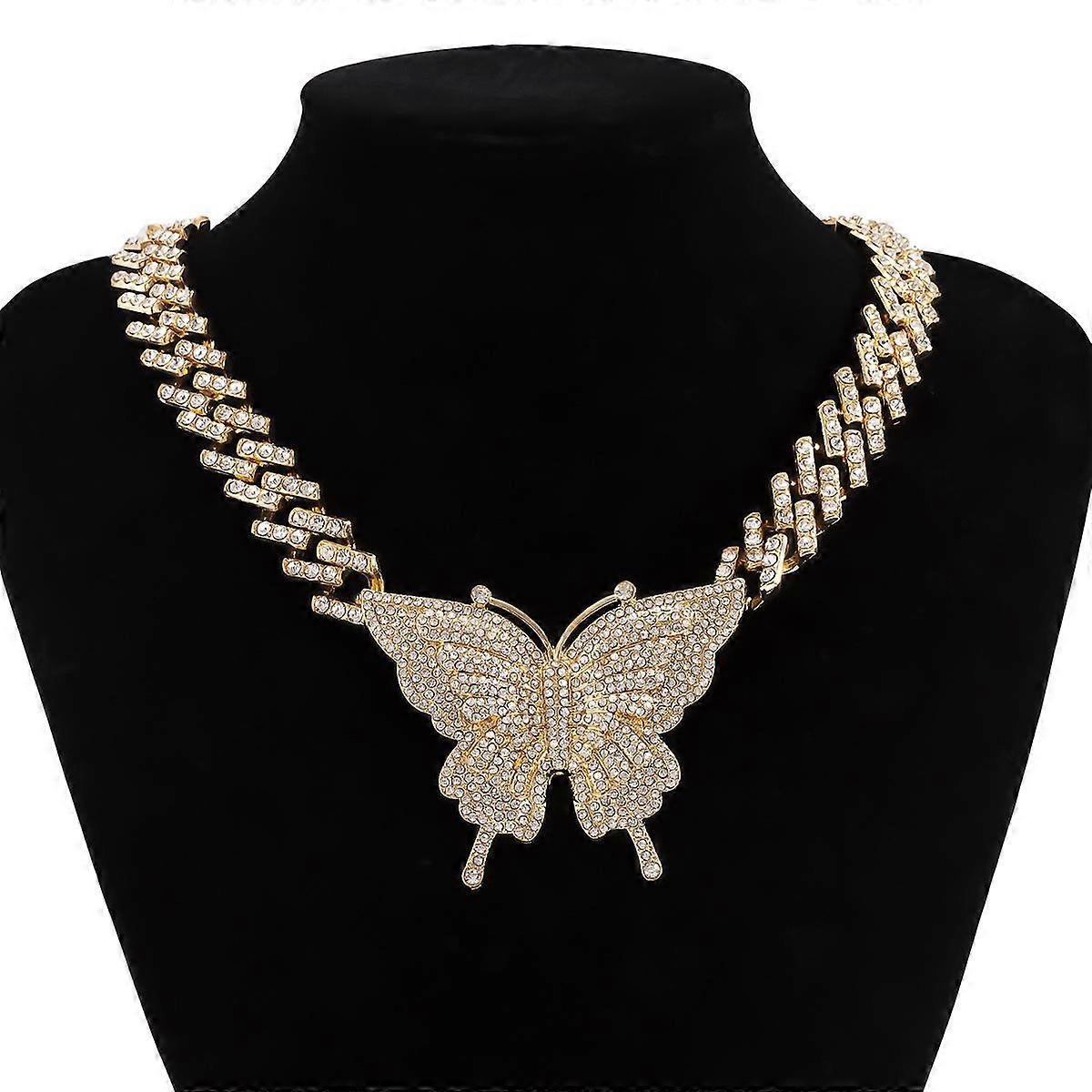 Crystal Butterfly Necklaces Butterfly Rhinestone Pendant Necklaces