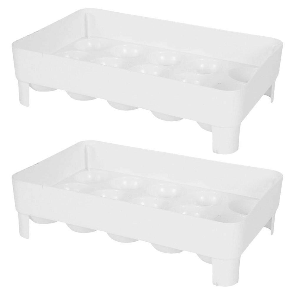 2pcs Egg Holders Fridge Egg Trays Refrigerator Fridge Egg Storage Holders Plastic Egg Containers
