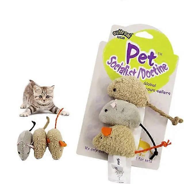 3pcs Simulation Mouse Plush Cat Toy, Scratch Bite Resistance Interactive Mouse Toy