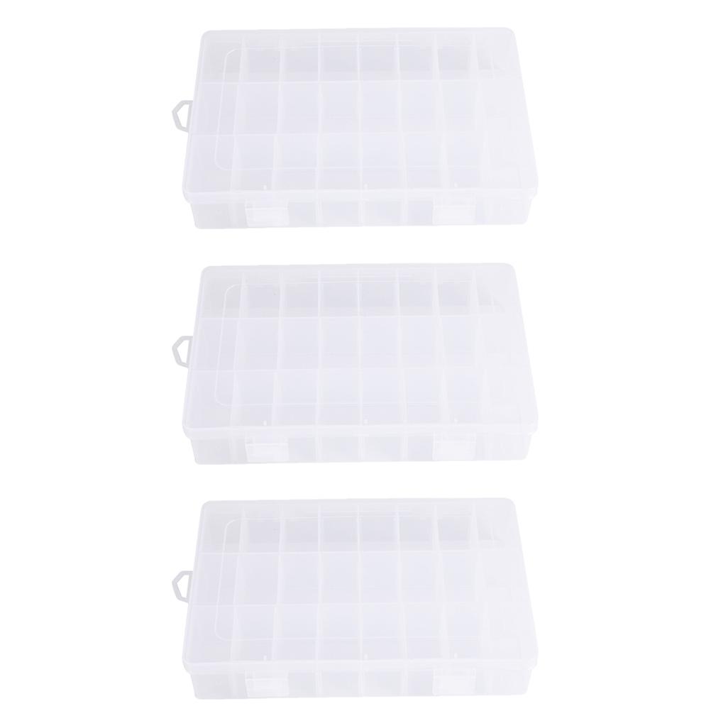 3pcs Small Parts Organizer 24 Grids Plastic Multifunction Storage Box Organizer