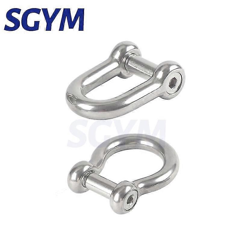 SML 1 / 5pcs 5/6/8/10mm Straight Dee Shackles Short 304 Acier inoxydable Rupture Hexagonale Socket V