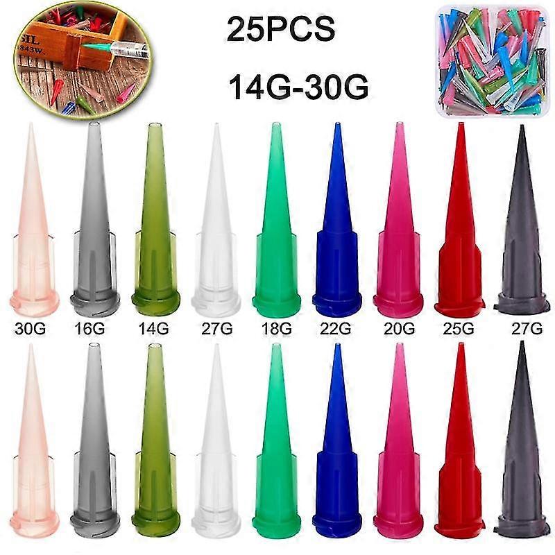 25pcs 14g-30g Tt Plastic Conical Glue Dispensing Nozzle Liquid Dispenser Dispensing Needle Plastic Tapered Tips
