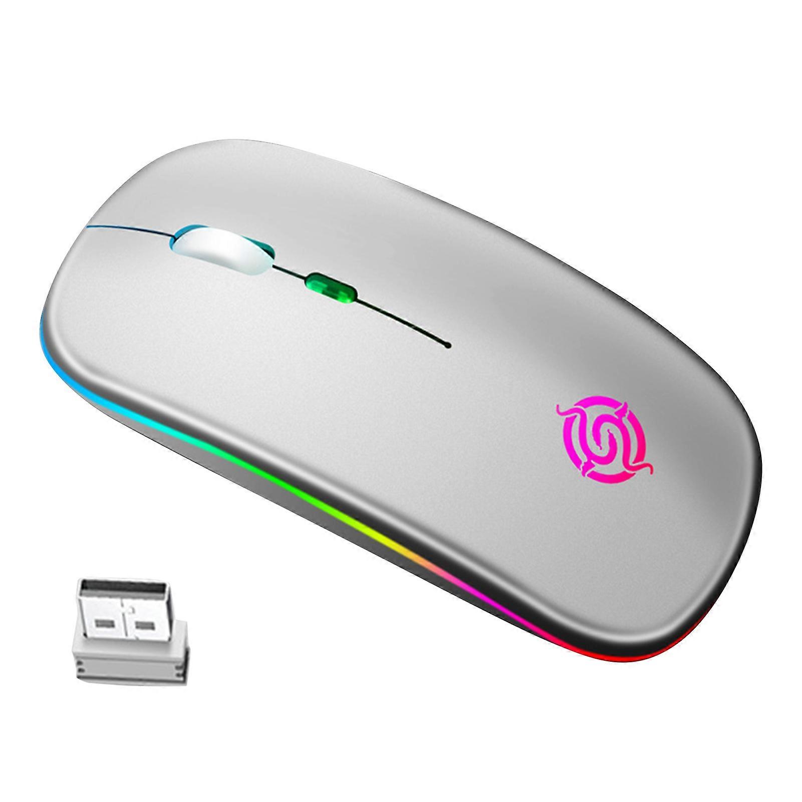 BM110 Wireless Mouse 2.4GHz Receiver LED Mute USB Rechargeable Computer Optical Game Mice for Laptop