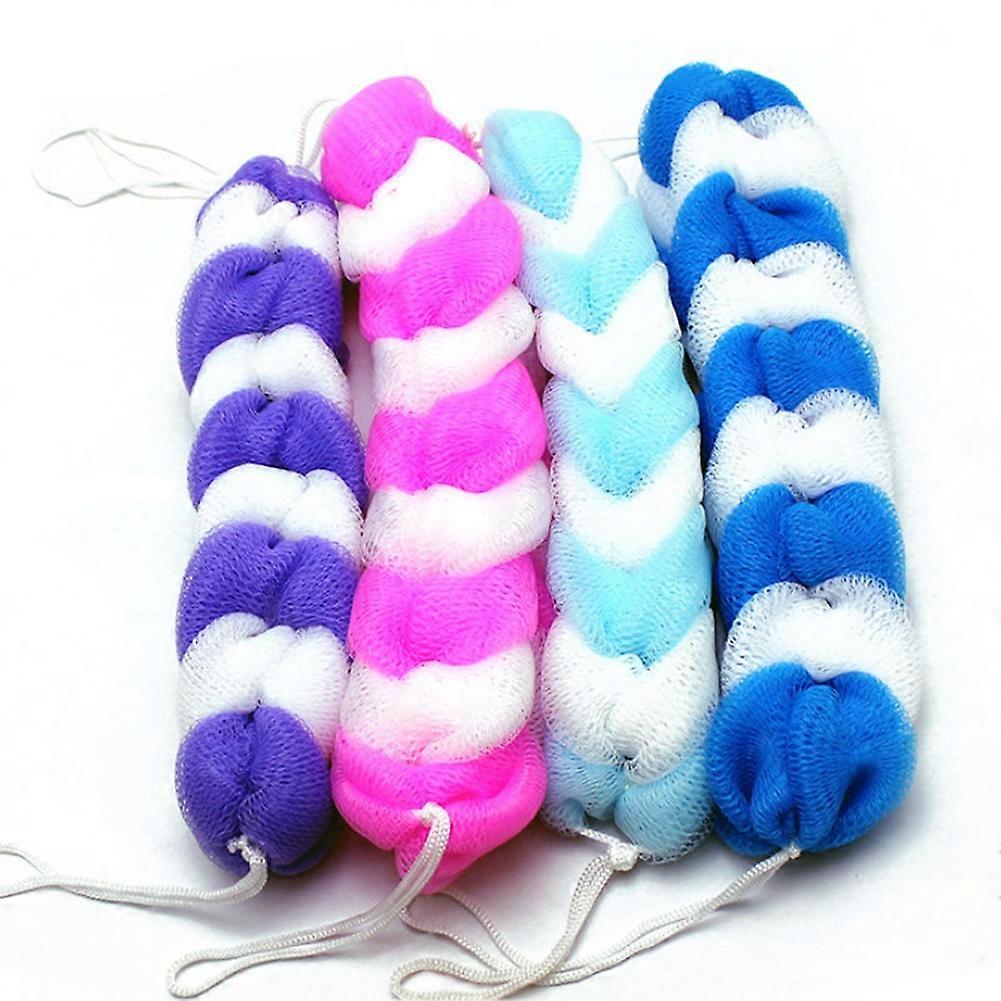 Back Strap Scrubber Bath Shower Bars Mesh Puff Exfoliating Soft Loofah Brush