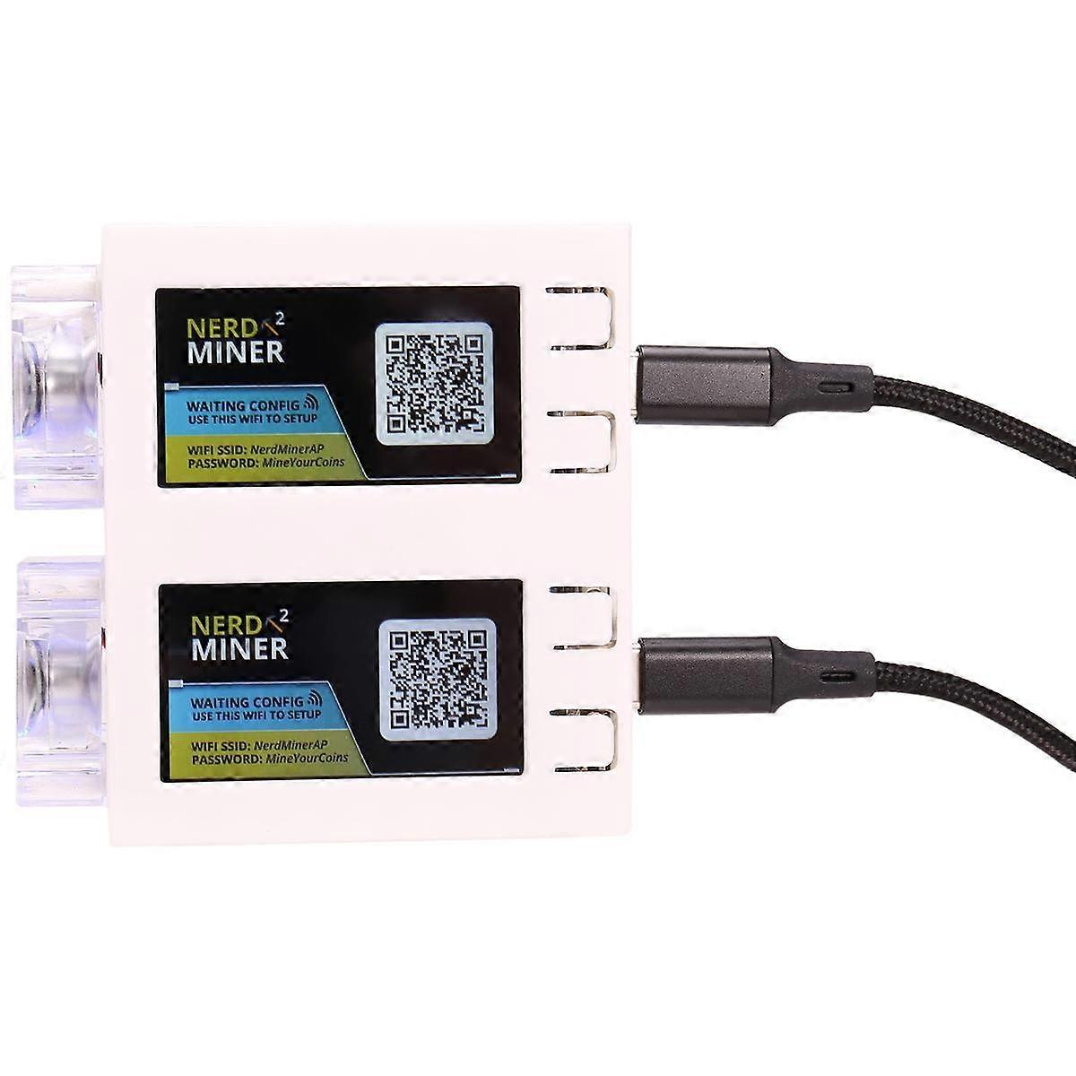 Para NerdMiner V2 Minero 78KH/SX2 Doble Pantalla BTC Solo Minero de Lotería  Bitcoin Nerd Minero