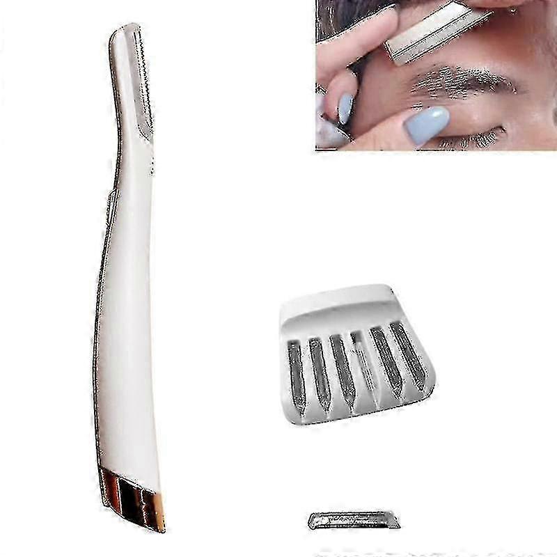 Dermaplane Glo תער פנים מואר עם 6 ראשים חלופיים הסרת שיער פנים
