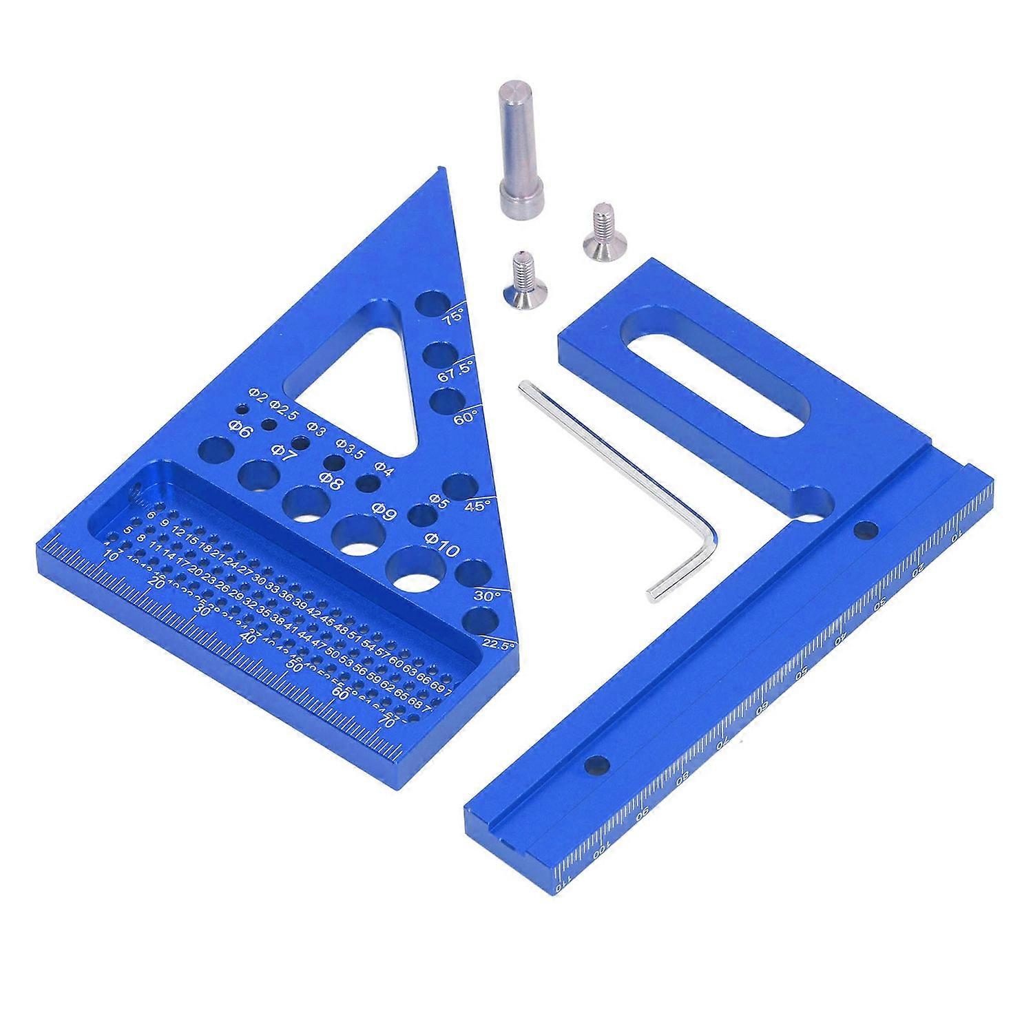Woodworking Square Protractor Aluminum Alloy Miter Triangular Ruler Multi Angle Layout Measuring Too