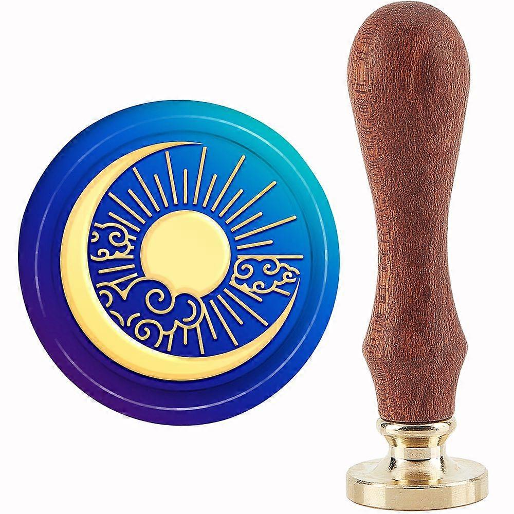 Brass Wax Seal Stamp with Handle for DIY Scrapbooking Sun Pattern 89x30mm