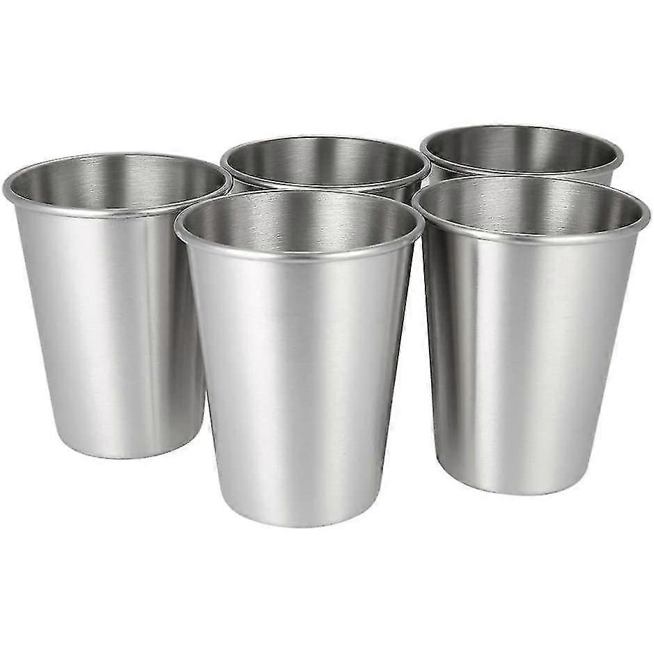 5 Pieces Stainless Steel Mug Stainless Steel Mug Staable Mug 350ml,6726
