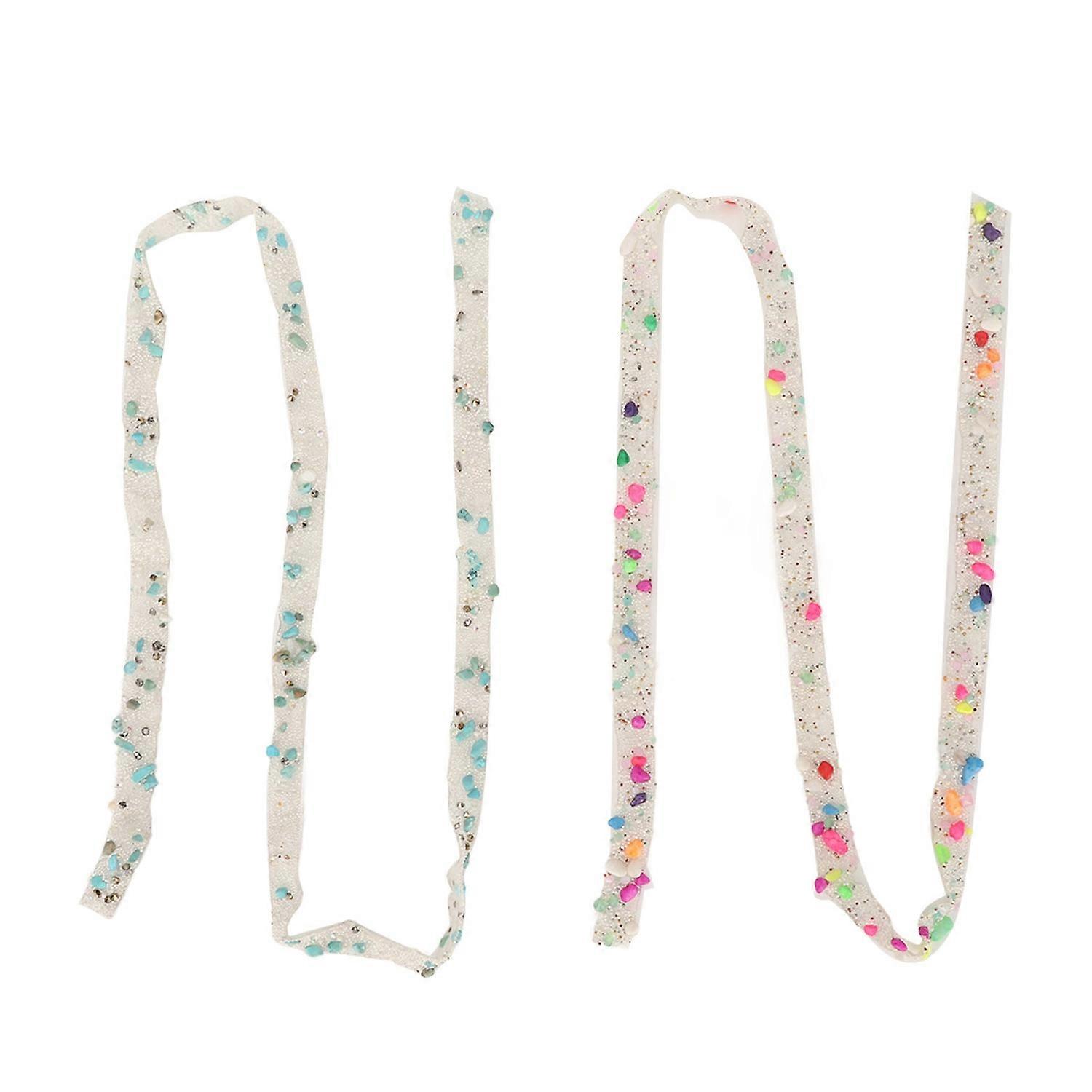 2pcs Self Adhesive Rhinestone Ribbon Each 3.28ft Length 1.5cm Width Cuttable DIY Resin Rhinestone St
