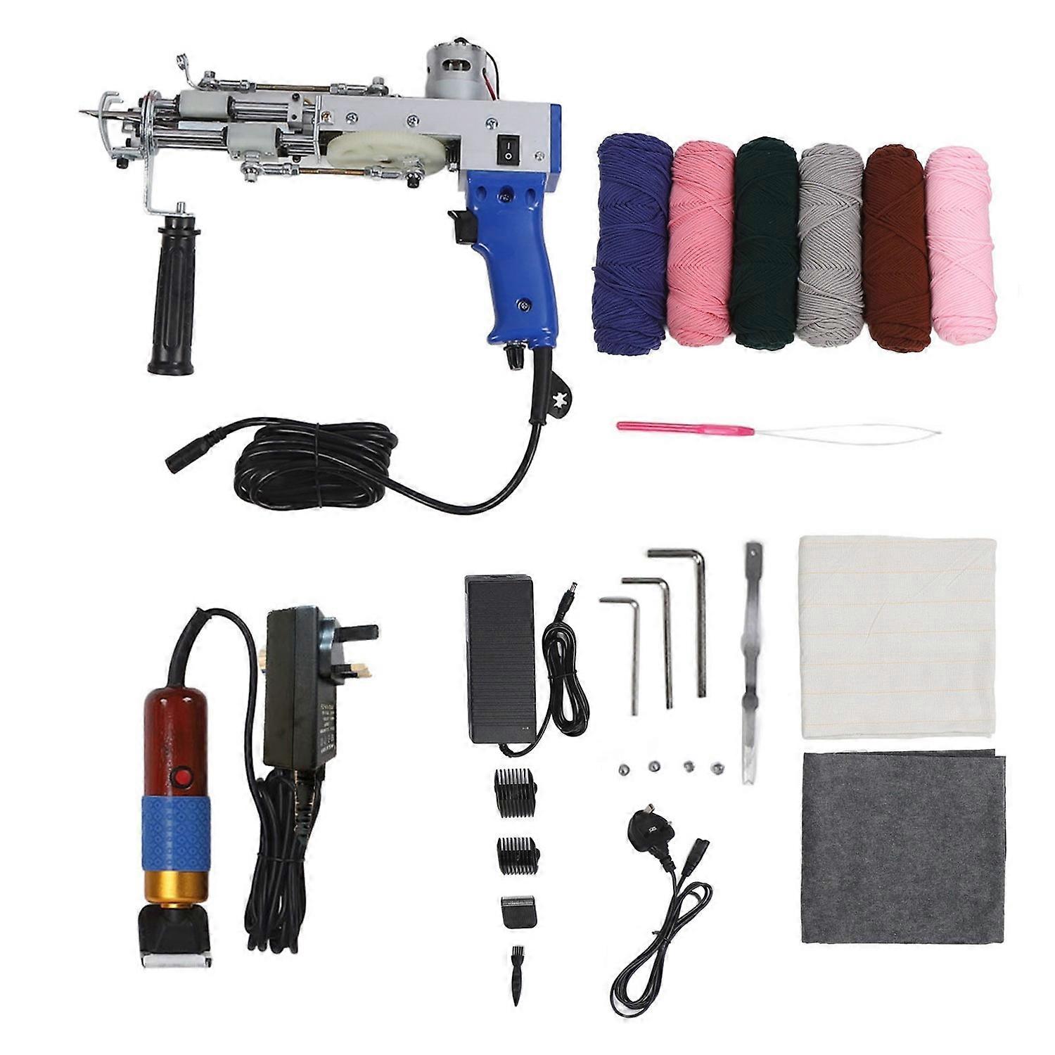 2 in 1 Cut Pile Loop Pile Electric Rug Gun Machine Starter Kit 40 Stitches Per Second Flexibility Ca