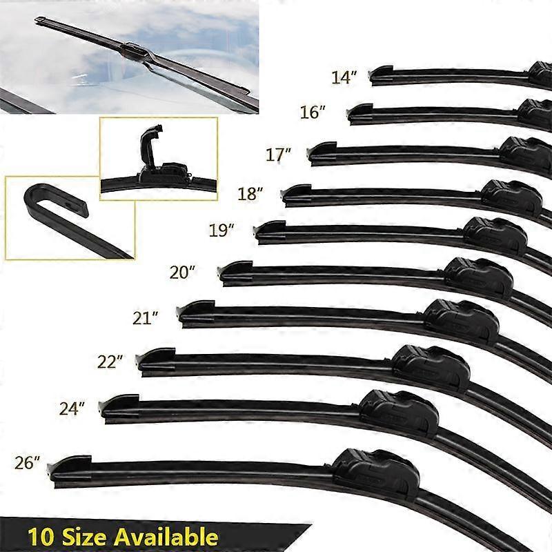Car Glass Wiper Wiper Blade U Hook Universal Car Natural Rubber Auto Windshield Wipers