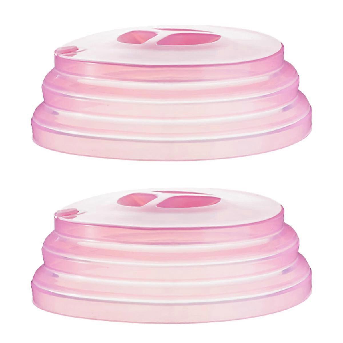 2pcs Collapsible Microwave Covers, Silicone, with Steam Vents