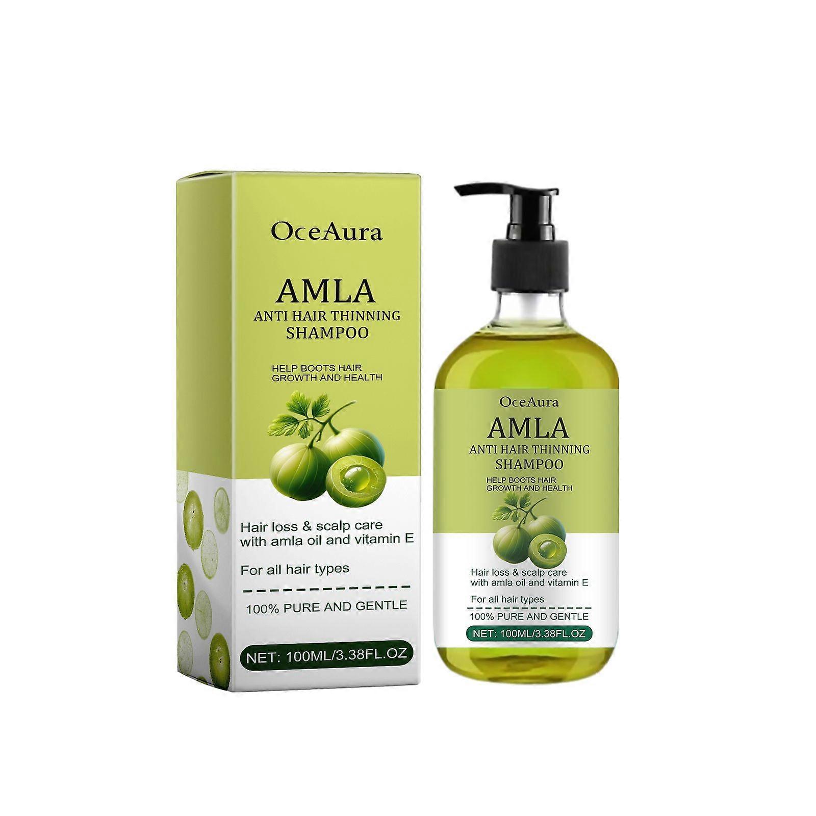 Amla שמפו נגד שיער דליל תכשיר ניקוי לקרקפת מזין, מחזק ומעניק נפח לשיער מלא, מבריק ורך יותר | רכיבים טבעיים עבור