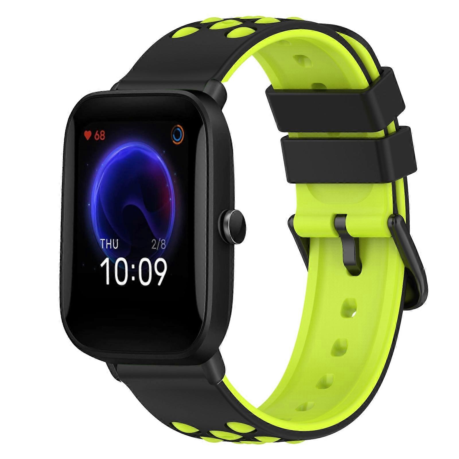 For Amazfit Pop 20mm Two-Color Silicone Watch Band