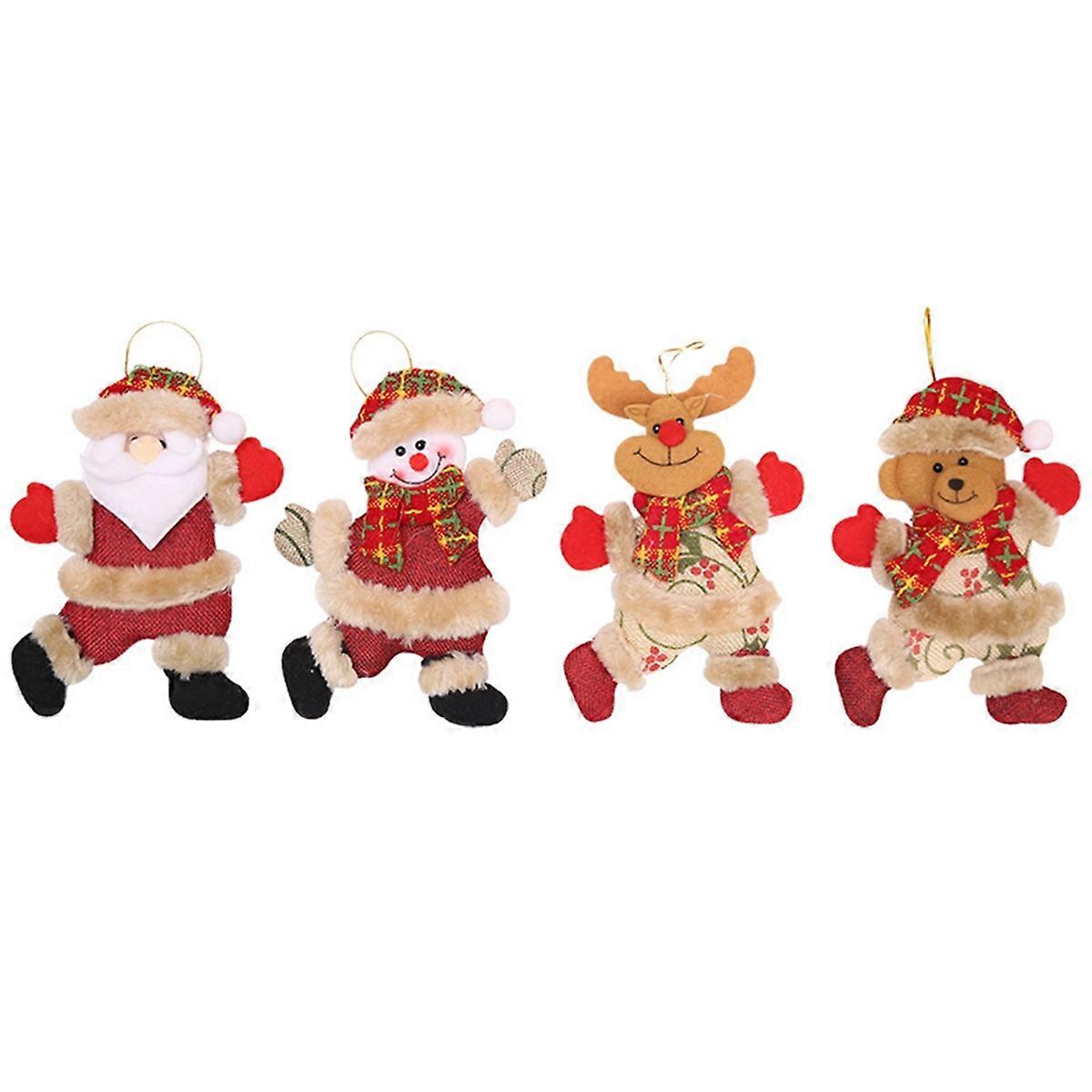 12PCS Santa Claus SnowmanDoll Christmas Tree Ornament Decoration Happy New Year Doll Hanging Pendan