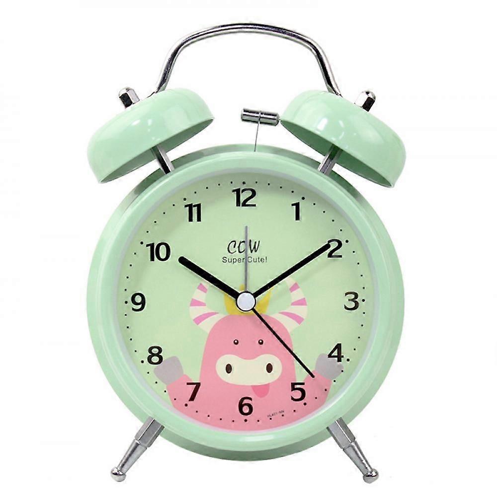 SAYTAY 3 inches Alarm Clock, Analog Metal Cattle Alarm Clock , Student Home Decoration Desktop Clock