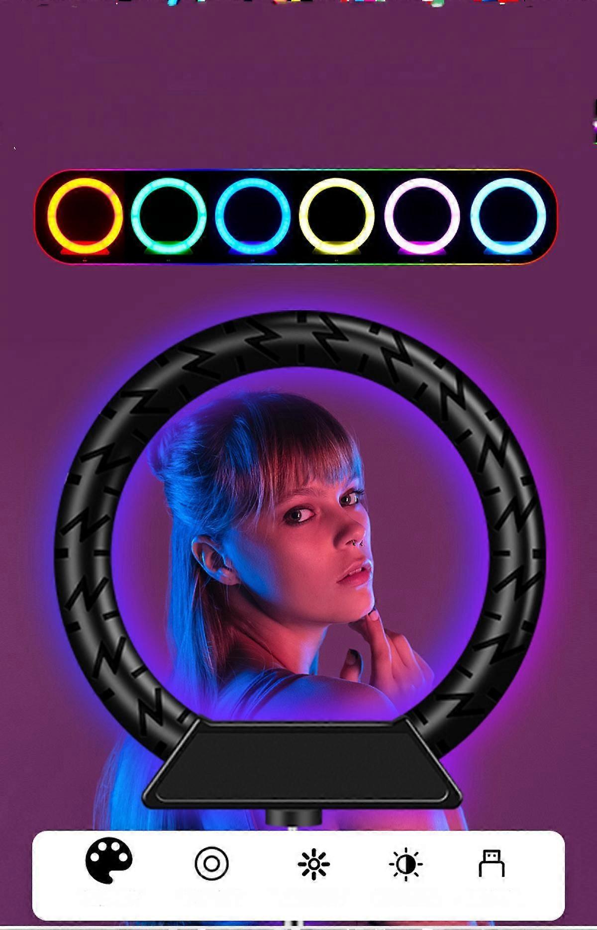 מצלמה 18 ס"מ led rgb טבעת אור טלפון צילום הוביל טבעת אור מנורת מילוי usb לאיפור סלפי שידור חי