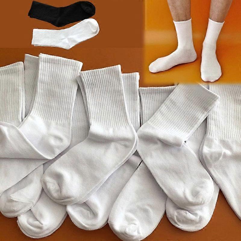 1/5 Pairs Breathable Comfortable Cotton Cushion White Black Casual Sports Crew Socks