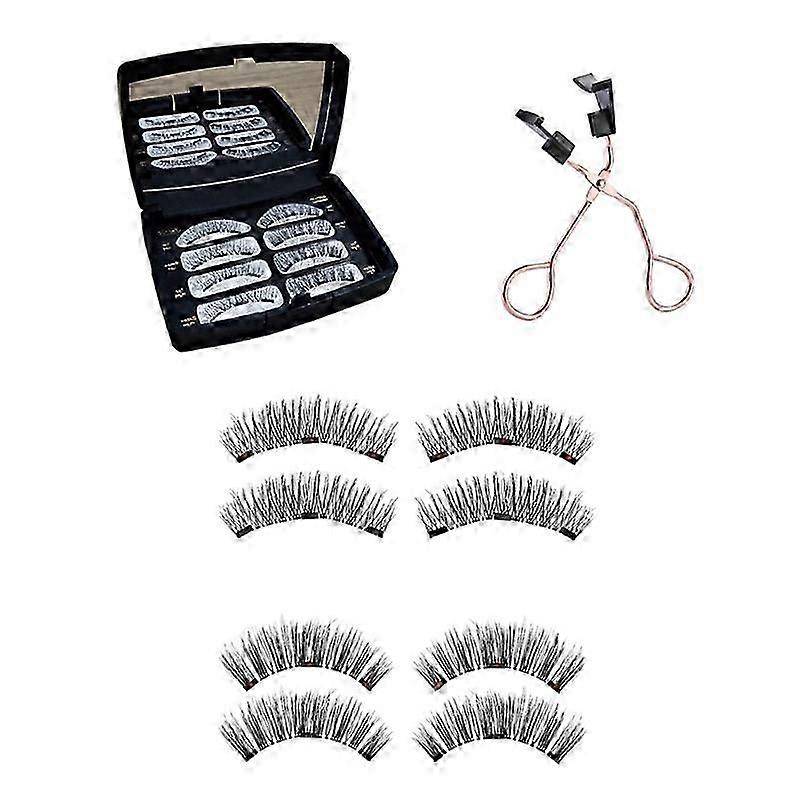 3D Natural Look Magnetic Lashes No-Glue No Liner Dual Magnetic Eyelashes Set