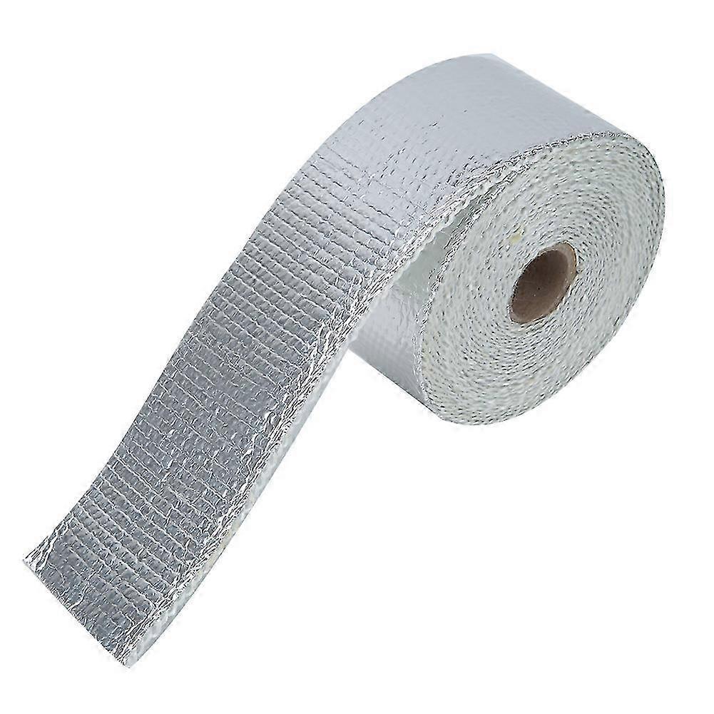 Enveloppe de tuyau d’échappement argentée de 5 m avec sangle pour voiture - Accessoire automatique d’isolation thermique
