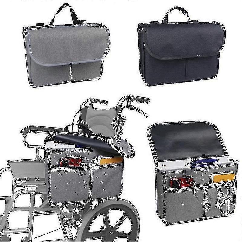Pyörätuolin säilytyslaukku Pyörätuolin kantolaukku Pyörätuolin käsinojatarvikkeet Sivulaukku pusseilla-YUHAO