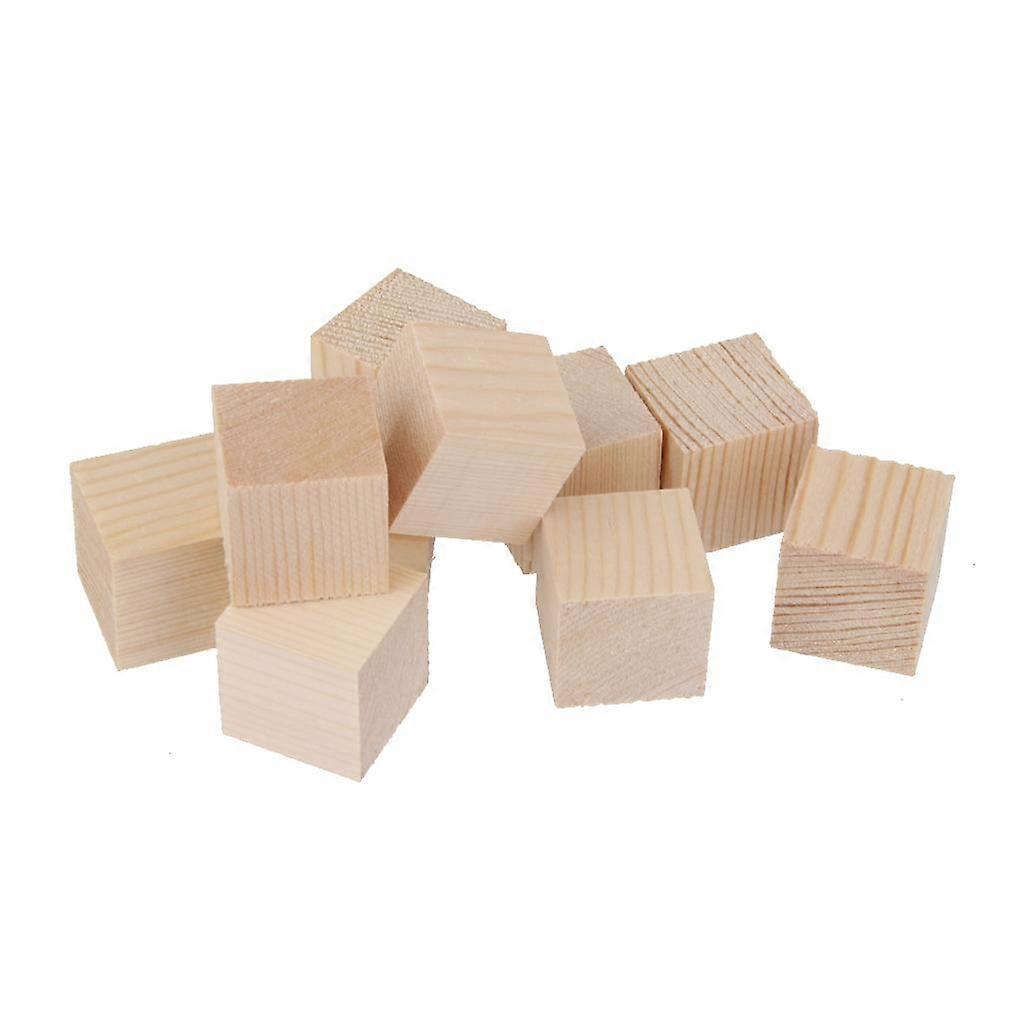 12Pieces Natural Wooden Blocks Embellishment for DIY Modeling Craft 40mm