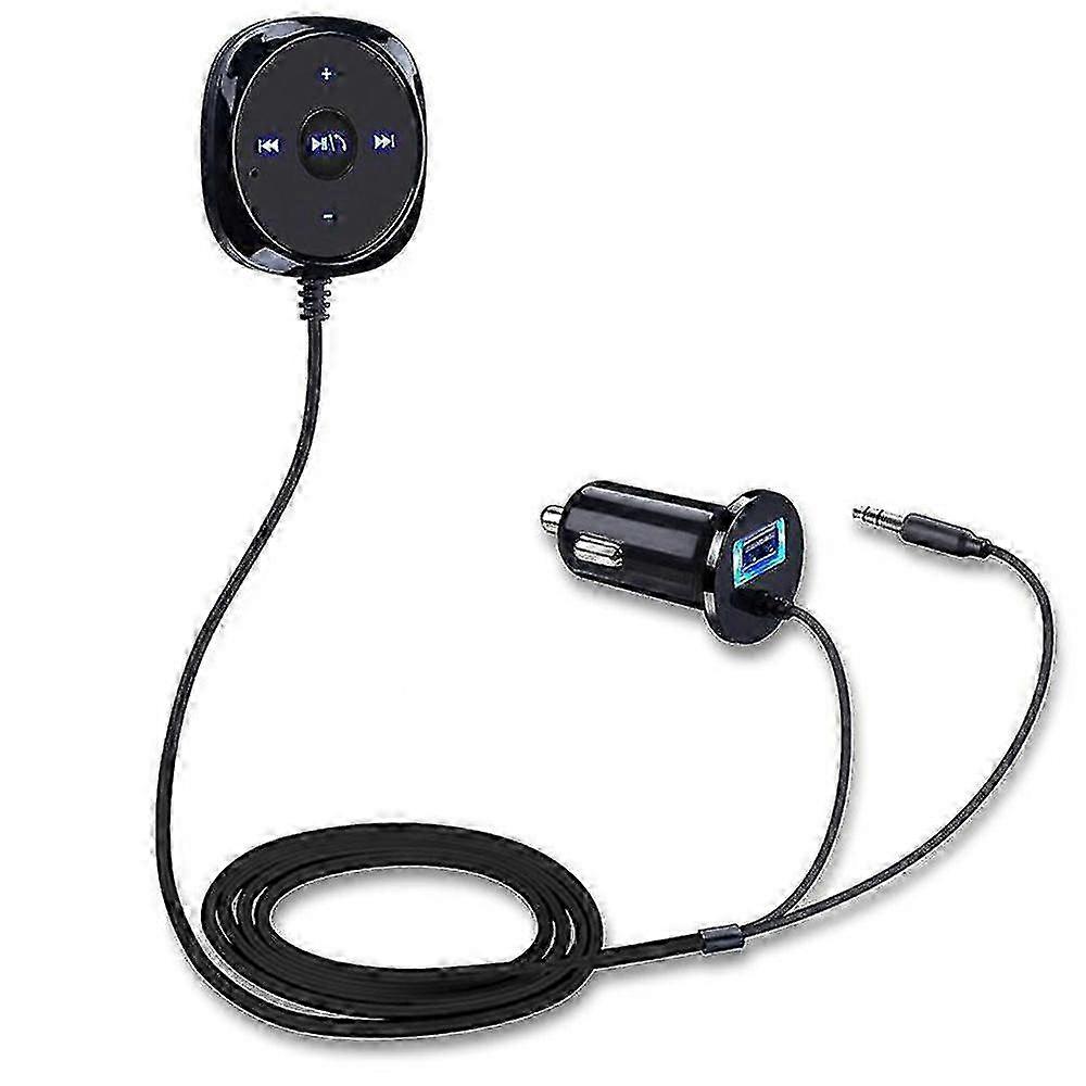Bluetooth for Car, Hands - free Audio Adapter with USB Charging Port, Built - in Mic for Calls, Volume & Track Control Buttons