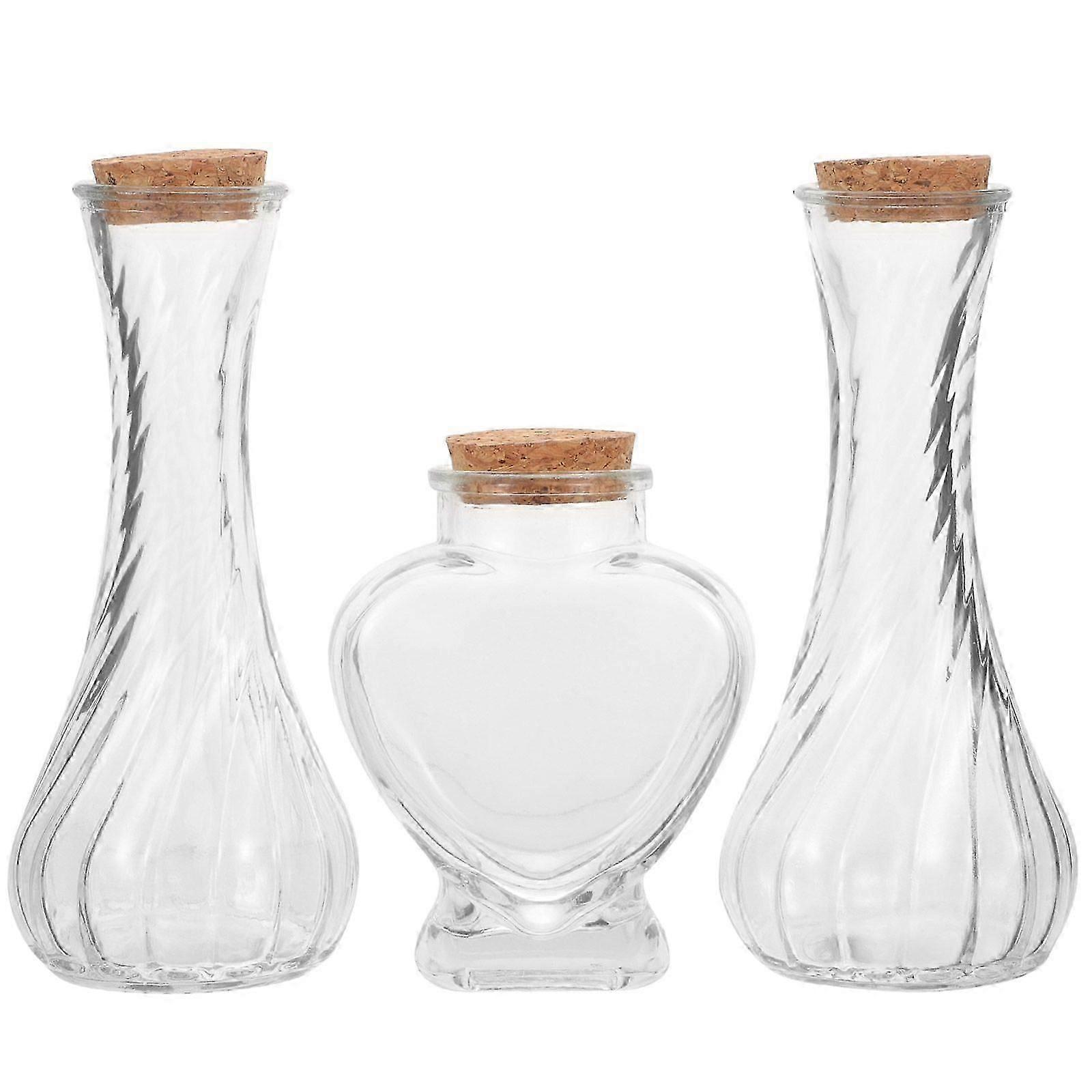 3 st önskeflaskor i glas för driftflaskor, bröllopssand, ceremoniflaskor