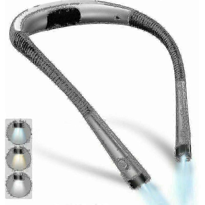 مصباح قراءة رقبة قابل لإعادة الشحن ، مصباح للقراءة في السرير ، 3 ألوان ، 6 مستويات سطوع ، أذرع قابلة للطي ، عمر طويل ، مثالي للقراءة ، متماسك (RUI)