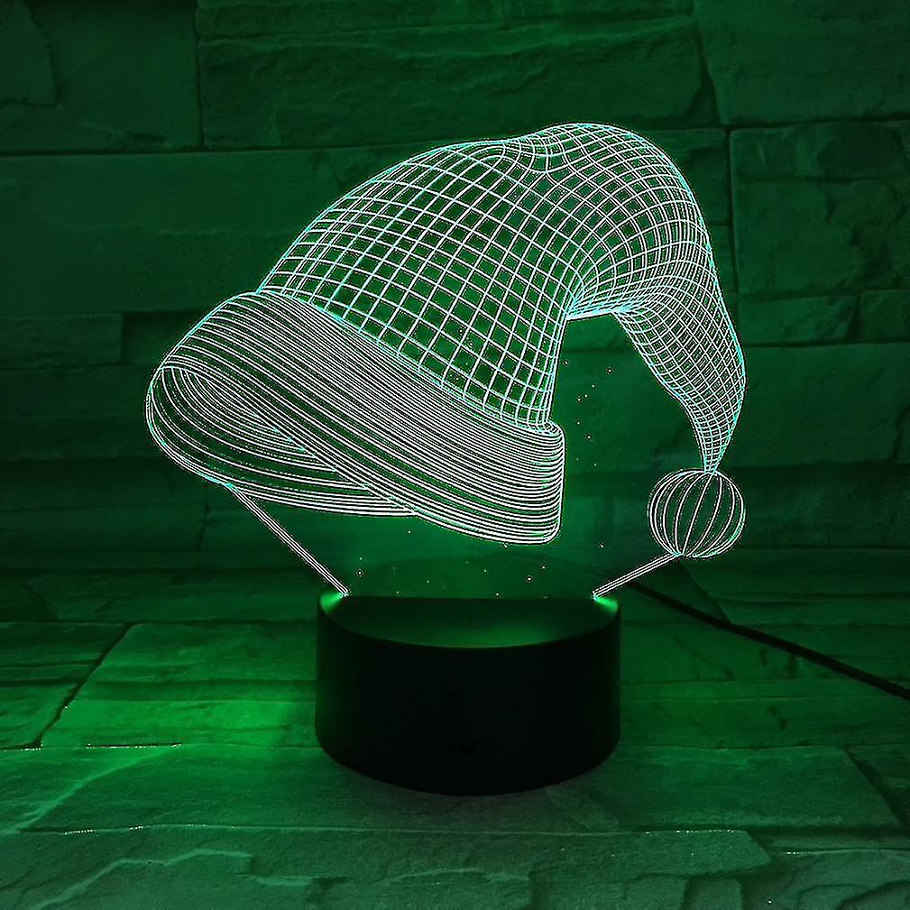 3d Led Night Light Christmas Hat Decorative Ornaments