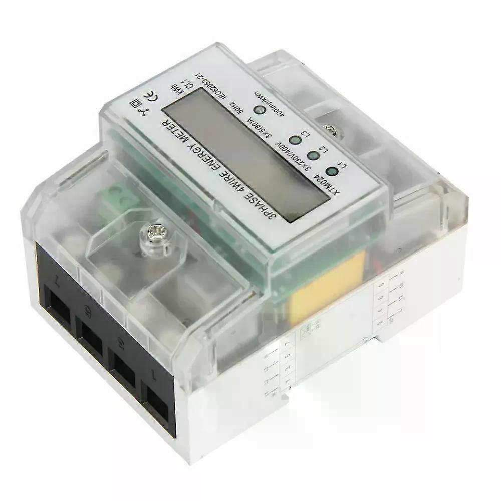 Electricity meter LCD three-phase meter Calibrated 3-phase for DIN rail 4 wire