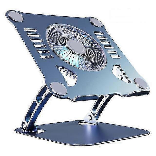 Adjustable Alloy Laptop Stand with Cooling Fan Foldable for iPad Pro & 15" NotebookDesk Riser