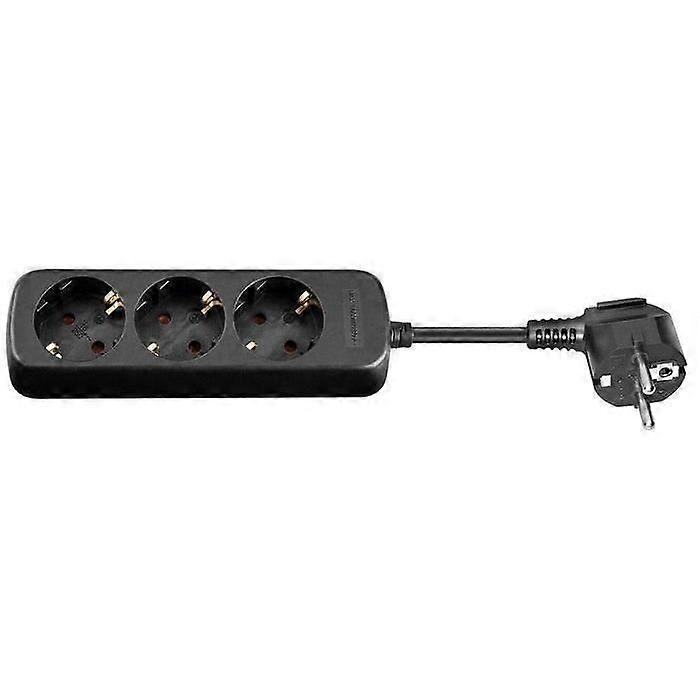 Electric socket - MICRO CONNECT - 3-WAY SCHUKO SOCKET - Black - Rectangular - Indoor