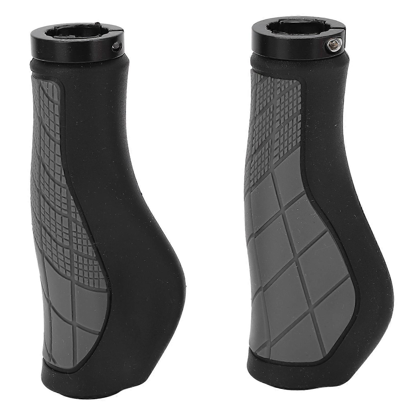 Bike Handle Handlebar Grips Mountain Bike Replacement Handlebar Grip with End Caps for Replacement RepairBlack and Grey Mountain Bike Grip