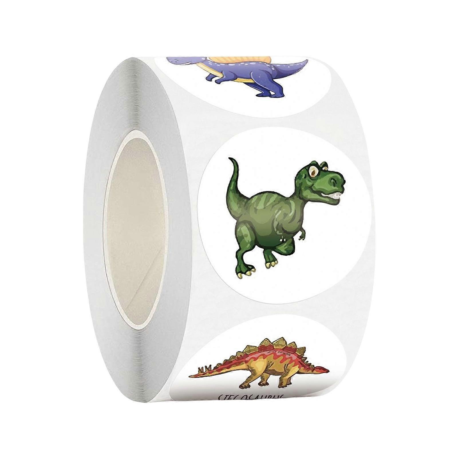 Roll/500Count Paper Stickers Scrapbook Seals Labels Envelope Craft DIY Dinosaur