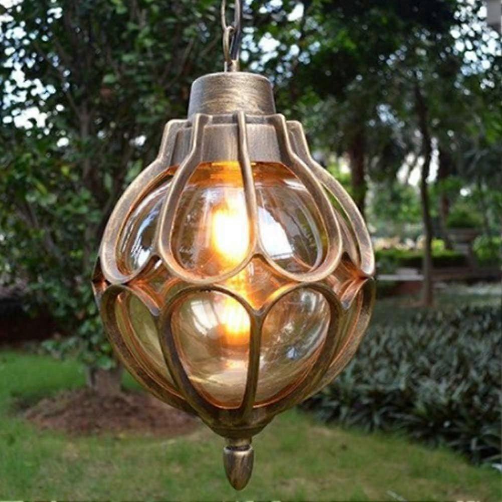 Round ball anti-rust chandelier medium black gold