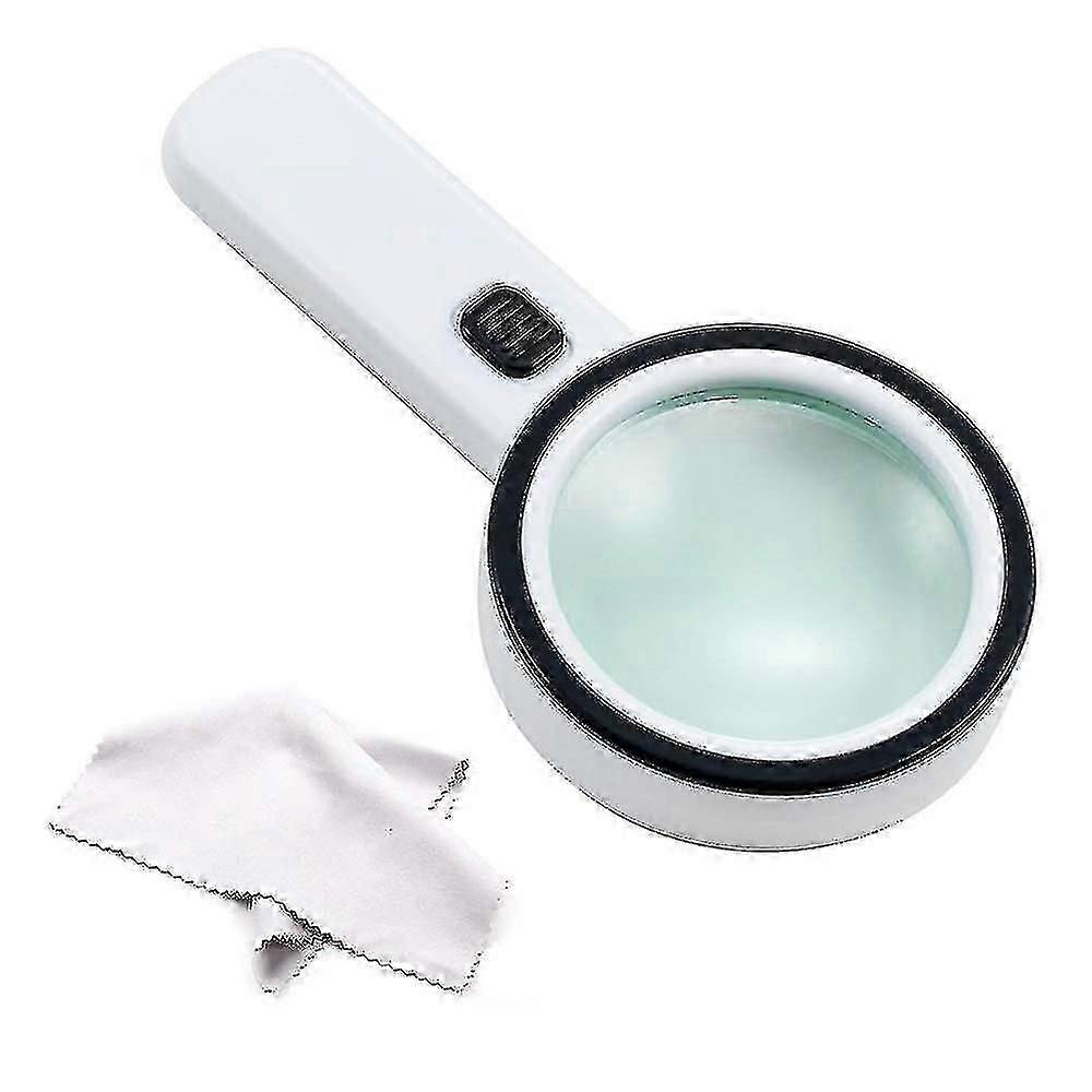 30x High Handheld Powerful Magnifier With 12 Led Lights, Best Giant Illuminated Magnifier For Reading, Examination, Exploration, Hobby And Current