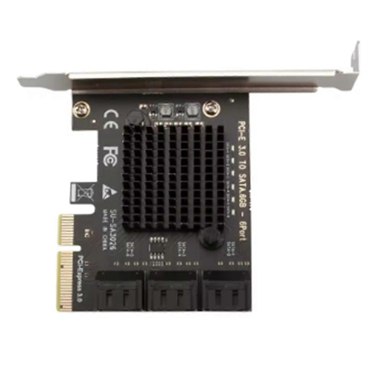 PCI-E 6 Ports SATA Card PCI-E 4X Cards PCI Express to SATA 3.0 6 Ports SATA III 6Gbps PCIE X4 Expans
