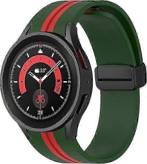 Magnetic folding buckle silicone watch strap, compatible with Samsung Galaxy Watch 5 Pro 45mm/Galaxy Watch 5 44mm 40mm/Galaxy Watch 4 44mm 40mm