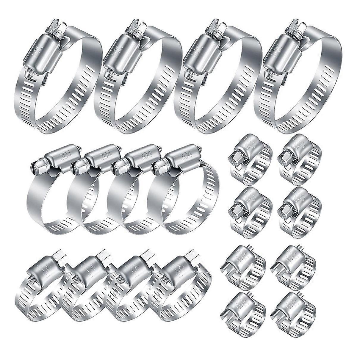 Stainless Steel Hose Clamps, Adjustable Worm Gear Tube Hose Clamps