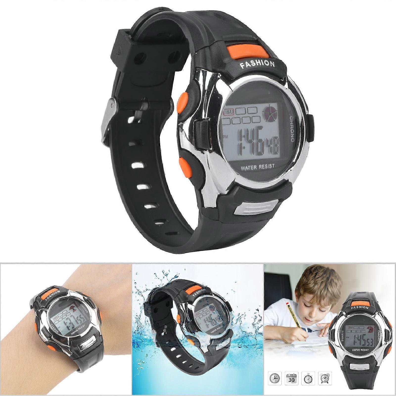 Multi-Function Digital Kids Sports Watch Black 36.95x14.99mm LCD