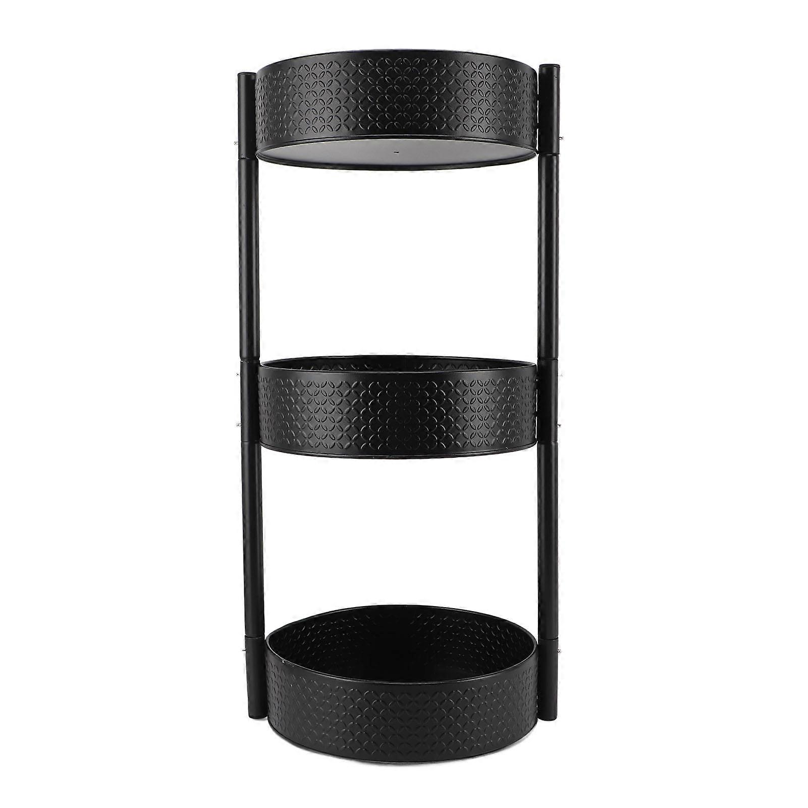 360 Degree Rotating Spice Rack Large Capacity Multifunctional Carbon Steel Spice Organizer for Kitchen 3 Tiers