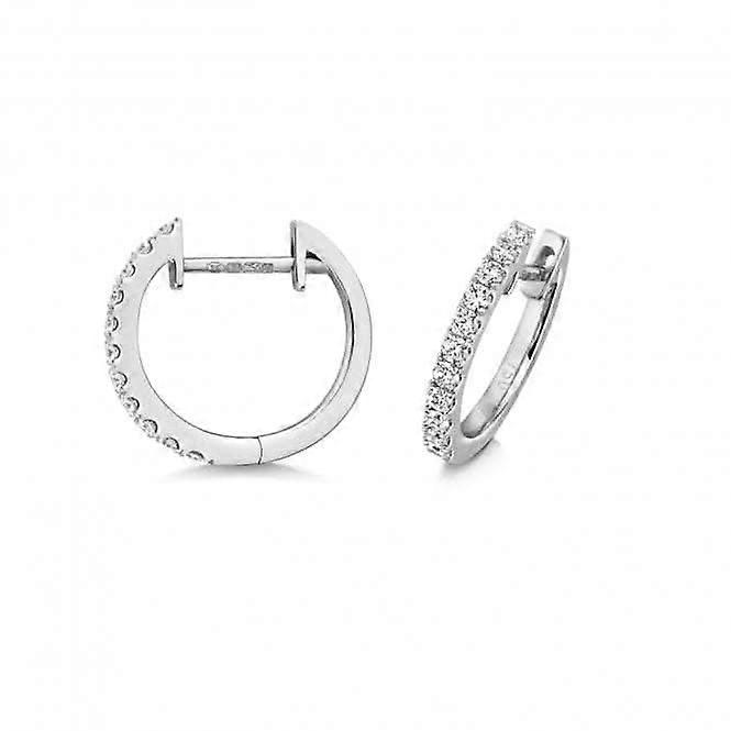 Diamond Jewellery 18K 白金钻石圈式耳环 EDQ329W