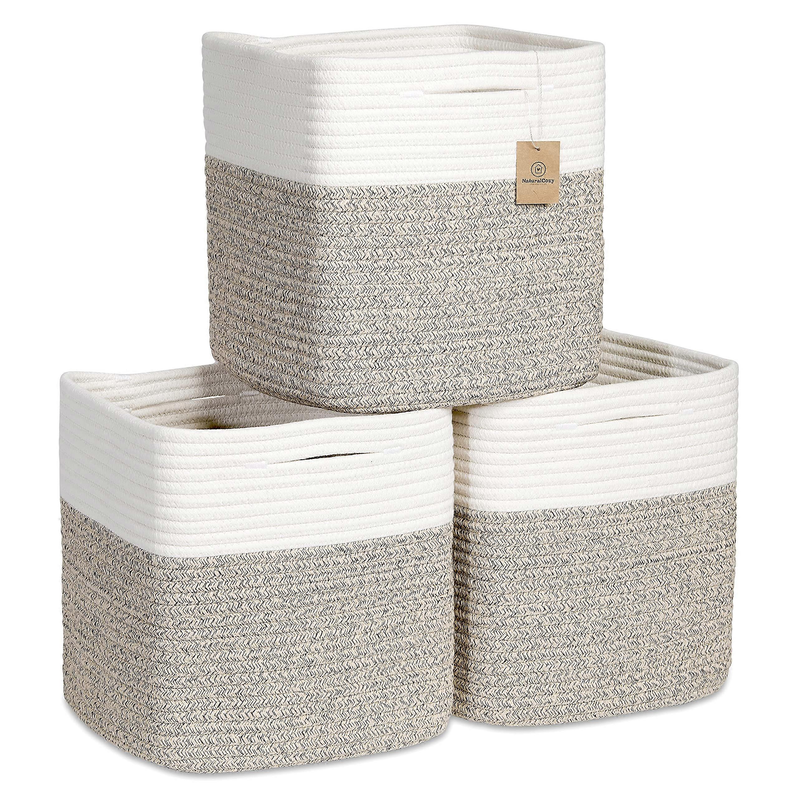 Mixed Storage Boxes – 3-Pack Bedroom for Storage 11” Tall